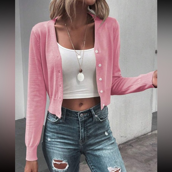 Boho open front cropped cardigan - Picture 7 of 16